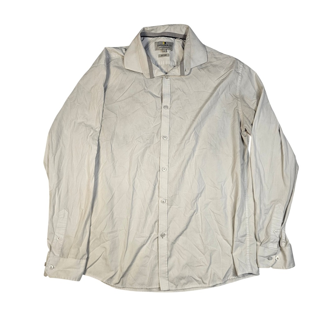 Larsson &‎ Co Spirit of Scandinavia White Easy Care Button Down Shirt Mens 17
